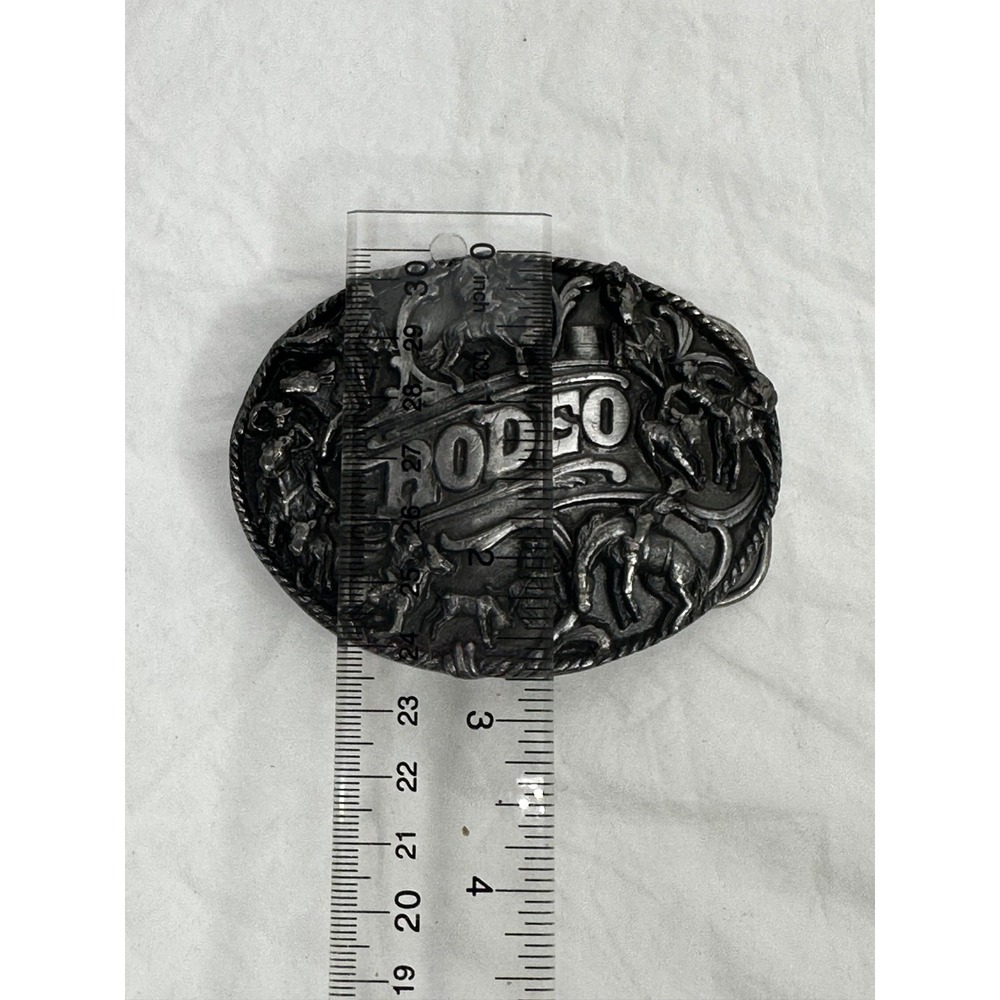 Siskiyou Rodeo Belt Buckle Vtg 1988 Pewter Western Cowboy Heavy Made USA - Picture 8 of 9